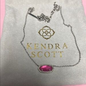Kendra Scott Silver and Pink Necklace